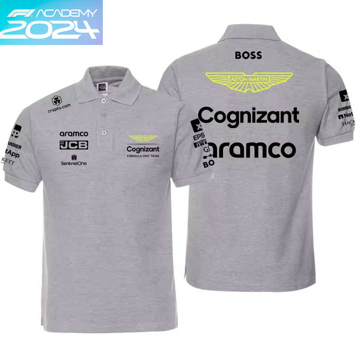 Polo Boss Aston Martin Aramco Cognizant F1 Team 2024 Homme Manches Courtes